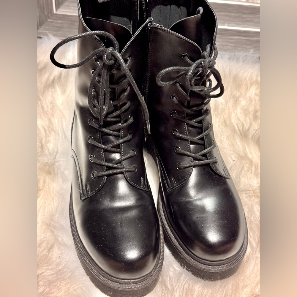 Rue 21 Black Lace-Up Combat Boots
